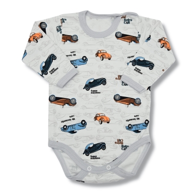 Body dla chłopca Retro Cars długi rękaw